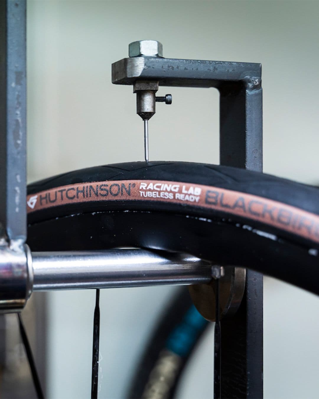 Hutchinson Blackbird tire being tested